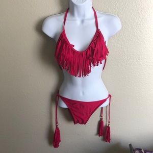 Pink Fringe Bikini